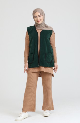 Cepli Polar Yelek 0005-03 Zümrüt Yeşili