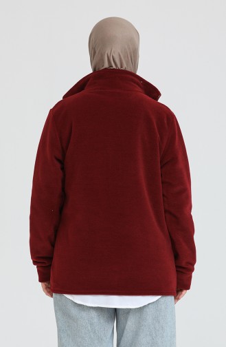 Zippered Fleece Cardigan 0006-01 Claret Red 0006-01