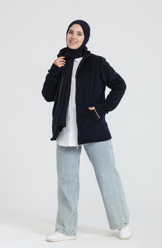 Fermuarlı Polar Hırka 0006-03 Lacivert