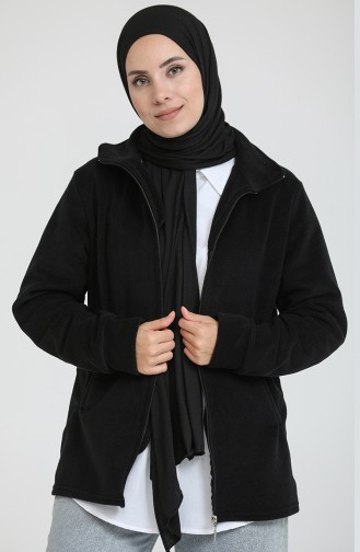 Fermuarlı Polar Hırka 0006-04 Siyah