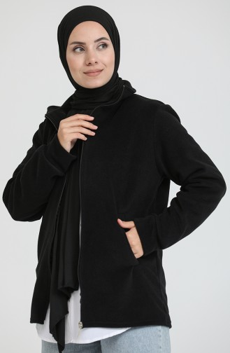 Fermuarlı Polar Hırka 0006-04 Siyah