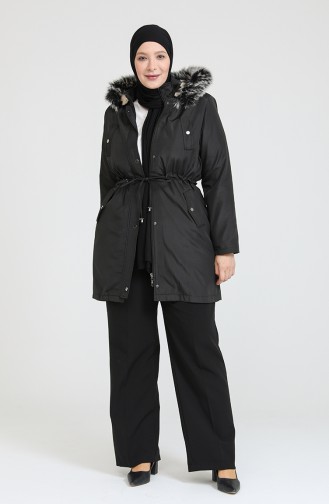 Plus Size Bondit Fabric Short Coat 10455-01 Black 10455-01