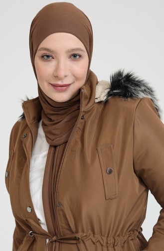 Manteau Court En Tissu Bondit Grande Taille 10455-03 Tan 10455-03