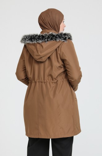 Manteau Court En Tissu Bondit Grande Taille 10455-03 Tan 10455-03