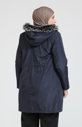 Plus Size Bondit Fabric Short Coat 10455-05 Navy Blue 10455-05