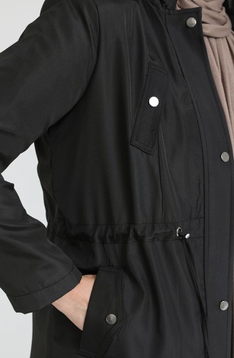 Plus Size Bondit Fabric Zippered Coat 11455-01 Black 11455-01