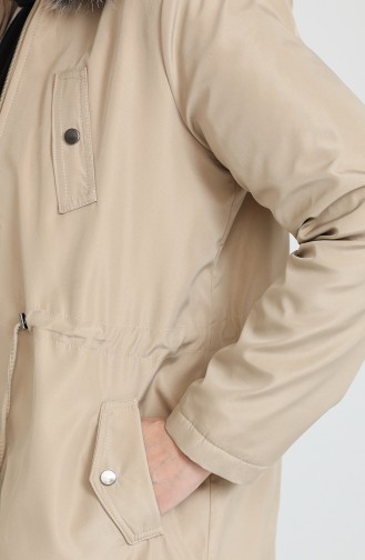 Manteau A Fermeture Bondit Grande Taille 11455-03 Crème 11455-03