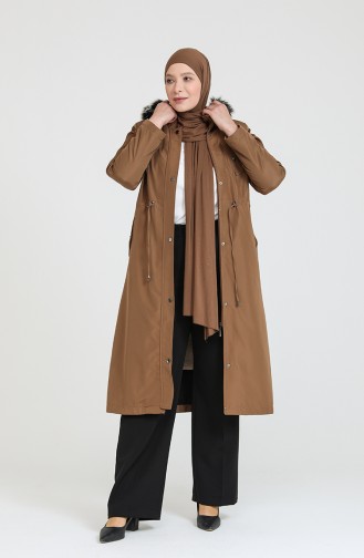 Manteau A Fermeture Bondit Grande Taille 11455-04 Tan 11455-04