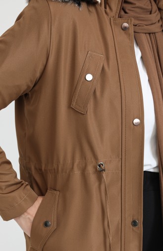 Plus Size Bondit Fabric Zippered Coat 11455-04 Tan 11455-04
