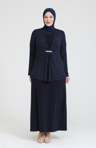 Dunkelblau Hijab-Abendkleider 80067-01
