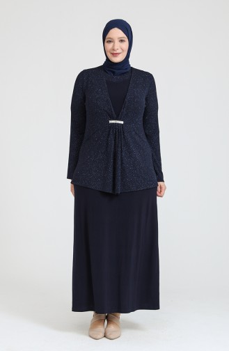 Habillé Hijab Bleu Marine 80067-01