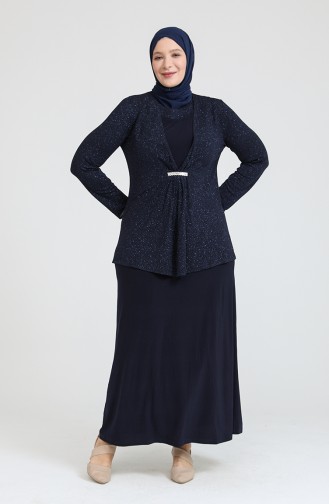 Dunkelblau Hijab-Abendkleider 80067-01