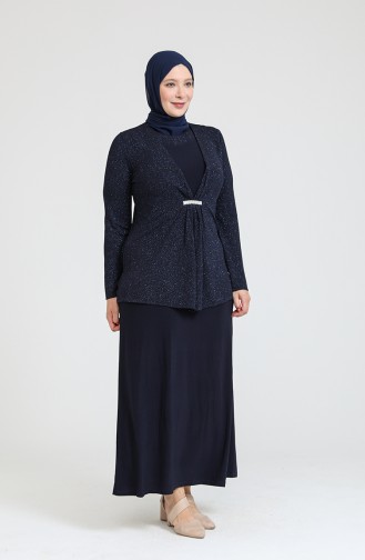 Habillé Hijab Bleu Marine 80067-01