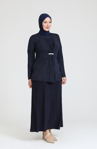 Dunkelblau Hijab-Abendkleider 80067-01