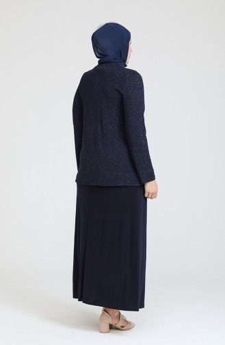 Habillé Hijab Bleu Marine 80067-01