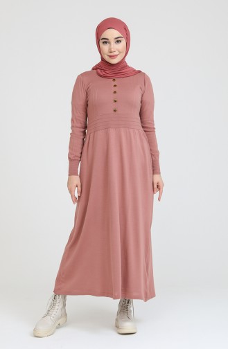 Beige-Rose Hijab Kleider 3327-07