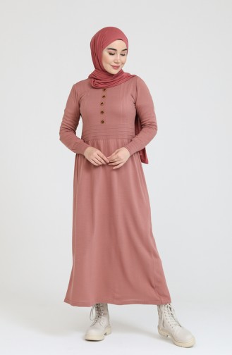 Robe Hijab Rose Pâle 3327-07