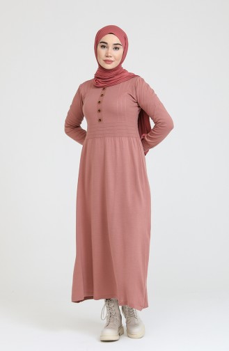 Beige-Rose Hijab Kleider 3327-07