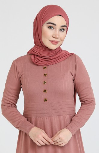 Robe Hijab Rose Pâle 3327-07