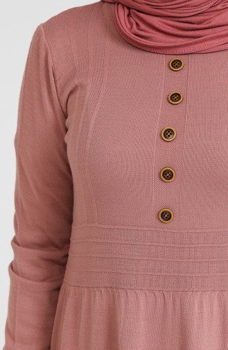 Dusty Rose Hijab Dress 3327-07
