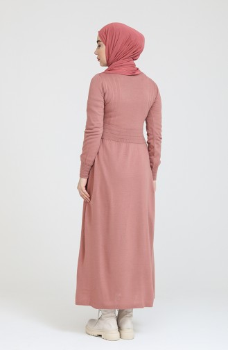 Beige-Rose Hijab Kleider 3327-07