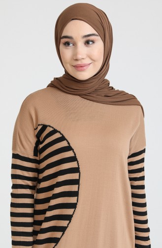 Milk Coffee Hijab Dress 3358-08