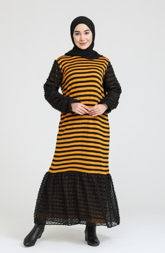 Trikot Garnkleid 3360-01 Senffarben 3360-01
