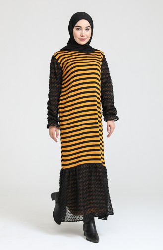Trikot Garnkleid 3360-01 Senffarben 3360-01