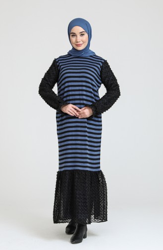 Knitwear Garnish Dress 3360-02 Indigo 3360-02