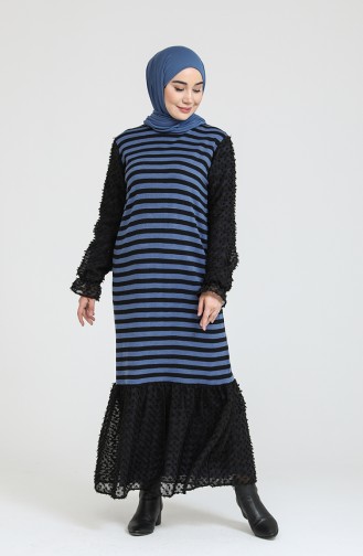 Knitwear Garnish Dress 3360-02 Indigo 3360-02