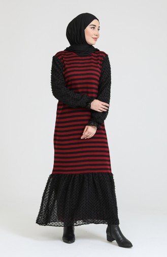 Knitwear Garnish Dress 3360-10 Claret Red 3360-10