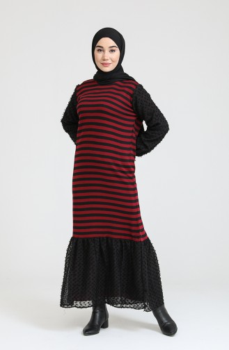 Knitwear Garnish Dress 3360-10 Claret Red 3360-10