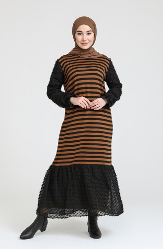 Knitwear Garnish Dress 3360-12 Brown 3360-12