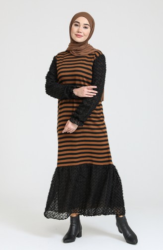 Knitwear Garnish Dress 3360-12 Brown 3360-12