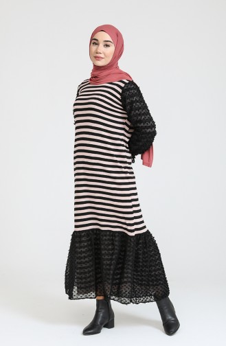 فستان تريكو لونين 3360-16 بودرا 3360-16