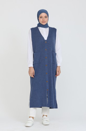 Triko Garnili Uzun Tunik 0526-02 Lacivert