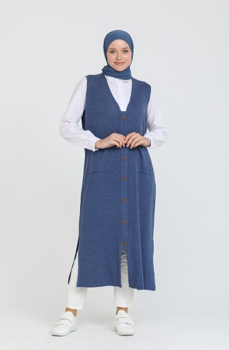 Triko Garnili Uzun Tunik 0526-02 Lacivert