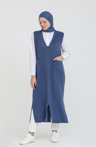 Triko Garnili Uzun Tunik 0526-02 Lacivert