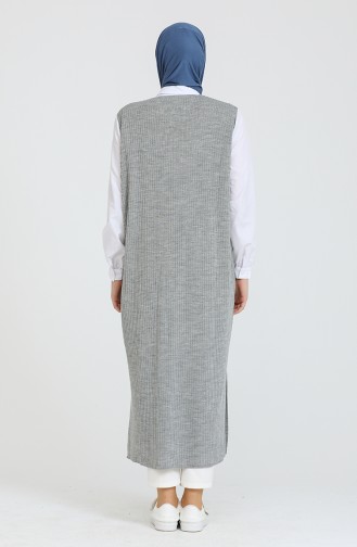 Triko Garnili Uzun Tunik 0526-04 Gri