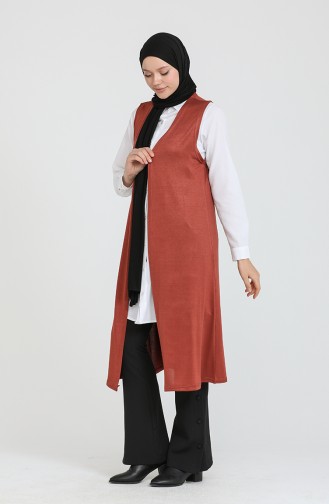 Gilet Sans Manches Couleur Brun 8554-01