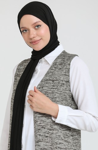 سترة بدون أكمام أسود فاتح 8556-01