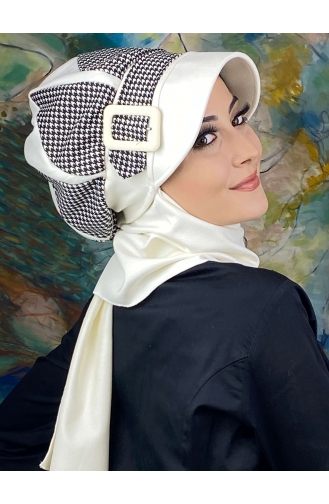 White Ready to Wear Turban 244EYL22ŞPK-02