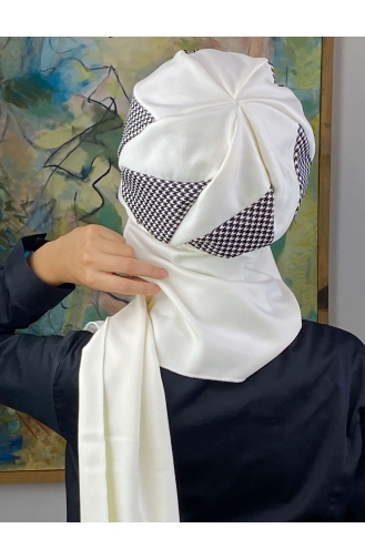 White Ready to Wear Turban 244EYL22ŞPK-02