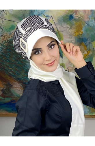 White Ready to wear Turban 244EYL22ŞPK-02