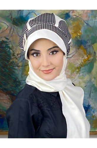 White Ready to Wear Turban 244EYL22ŞPK-02