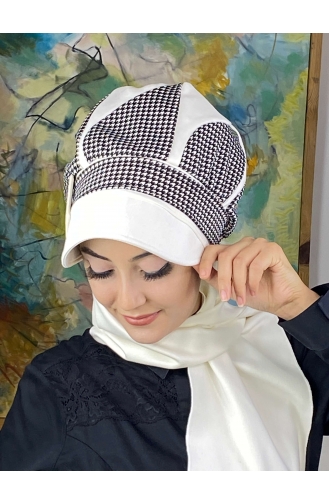 White Ready to Wear Turban 244EYL22ŞPK-02
