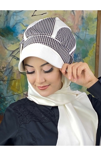 White Ready to Wear Turban 244EYL22ŞPK-02