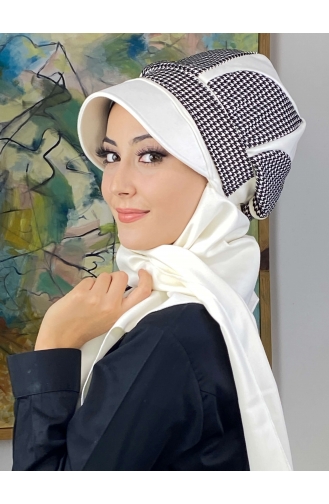 White Ready to Wear Turban 244EYL22ŞPK-02
