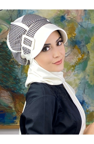 White Ready to wear Turban 244EYL22ŞPK-02