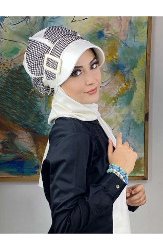 White Ready to Wear Turban 244EYL22ŞPK-02